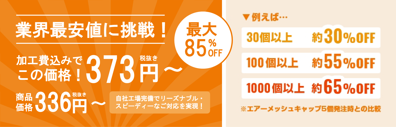 業界最安値に挑戦！加工費込みで681円～