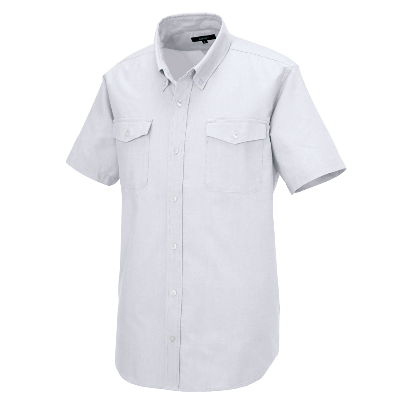 メンズ半袖オックスボタンダウンシャツ(両ポケットフラップ付)の通販-オリジナル/オーダーウェアのカメオカ