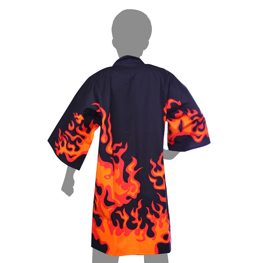 炎柄ロングはっぴ 反応染め の商品 オリジナルウェア通販のカメオカ