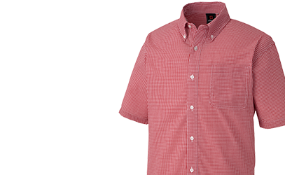 半袖ギンガムチェックボタンダウンシャツ 男女兼用 の商品 オリジナルウェア通販のカメオカ